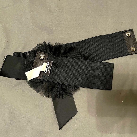 Vintage Express black statement elastic waist belt S/M - Picture 4 of 7